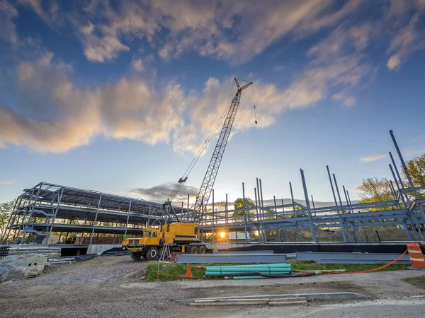 Construction site at sunset — Stock Photo, Image