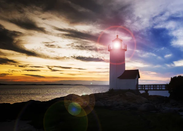 Lighthouse at sunset — Stock Photo, Image