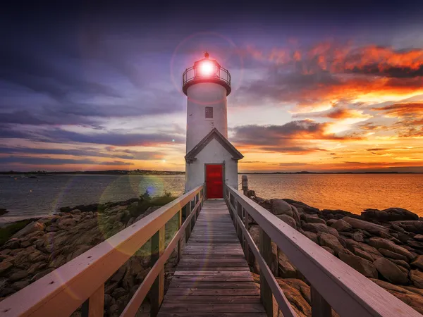 Sunset lighthouse — Stock Photo, Image