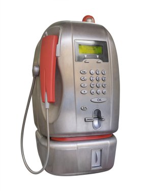 Public pay telephone, isolated clipart
