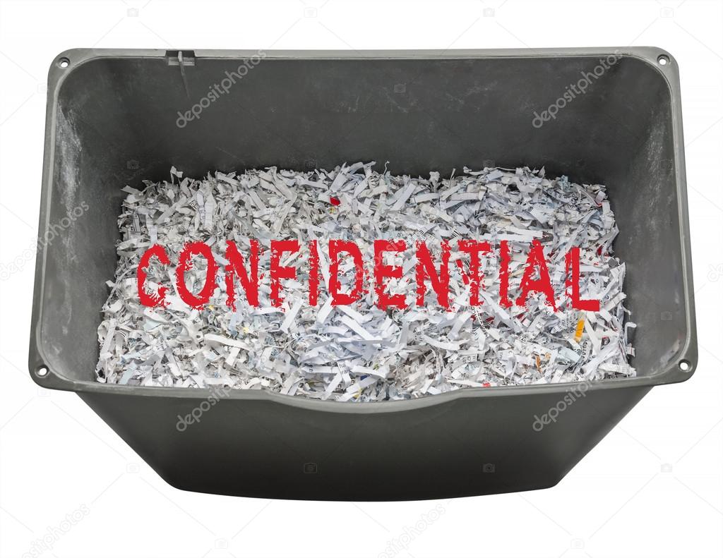 Shredded paper documents