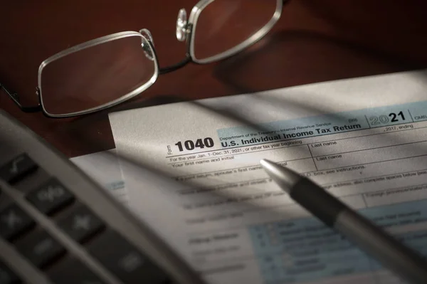 Close 1040 Tax Form Sent Irs — Stock Photo, Image