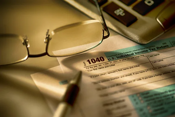 Close 1040 Tax Form Sent Irs — Stock Photo, Image