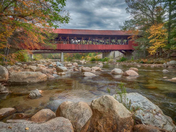 Täckt Bro Den Lilla Staden Betel New Hampshire — Stockfoto