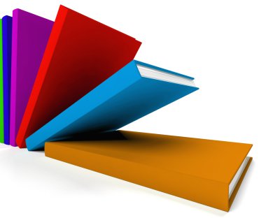 bir raf üzerinde kitap öğrenme veya eğitim gösterir