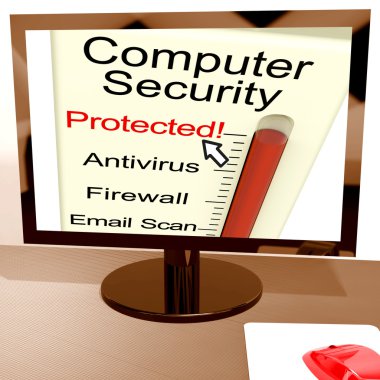 bilgisayar internet güvenliği bilgisayar güvenlik korumalı ölçer gösterir