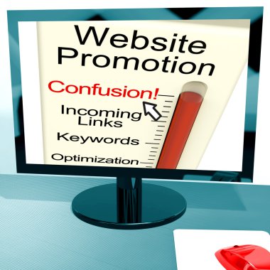 online seo strateji Web sitesi promosyon karışıklığı gösterir