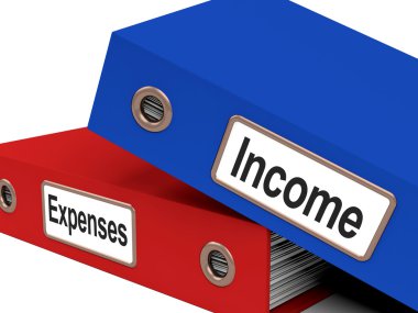 Income Expenses Files Show Budgeting And Bookkeeping clipart