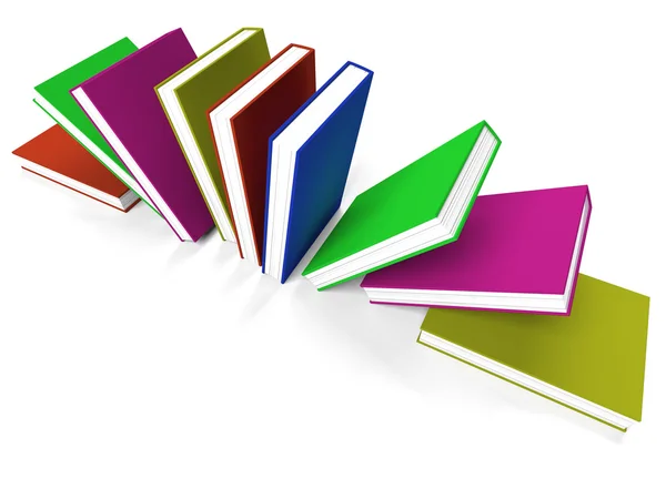 Books On A Shelf Shows Learning Or School — Stock Photo, Image