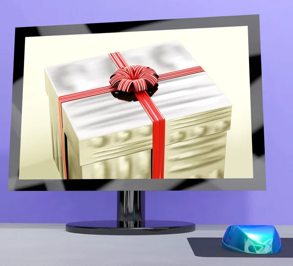 Gift Purchase Or Computer Greeting Online — Stock Photo, Image