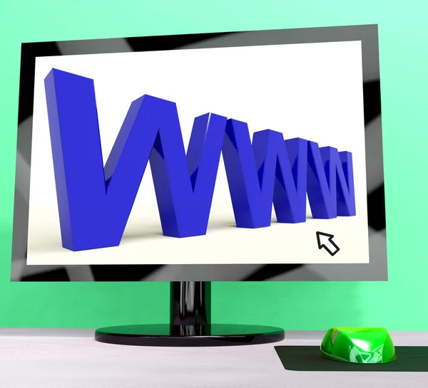 Www Computer Word Visualizzazione di siti Web online o Internet — Foto Stock