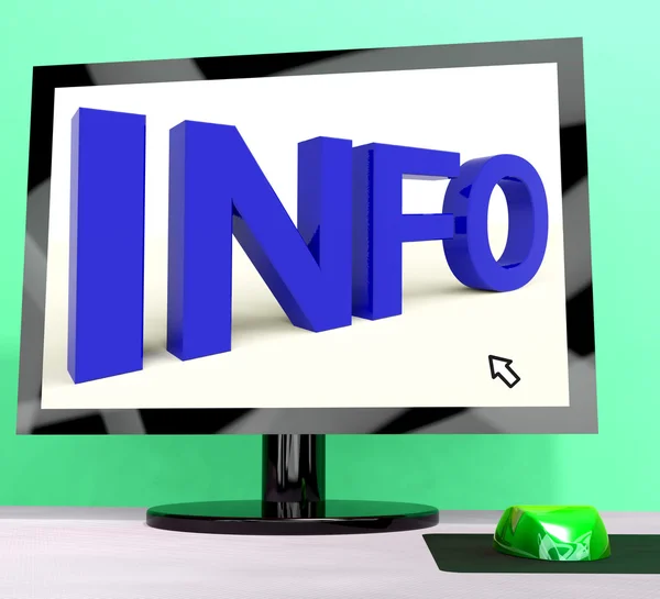 Info Word On Computer Shows Getting Information Online — Stock Photo, Image