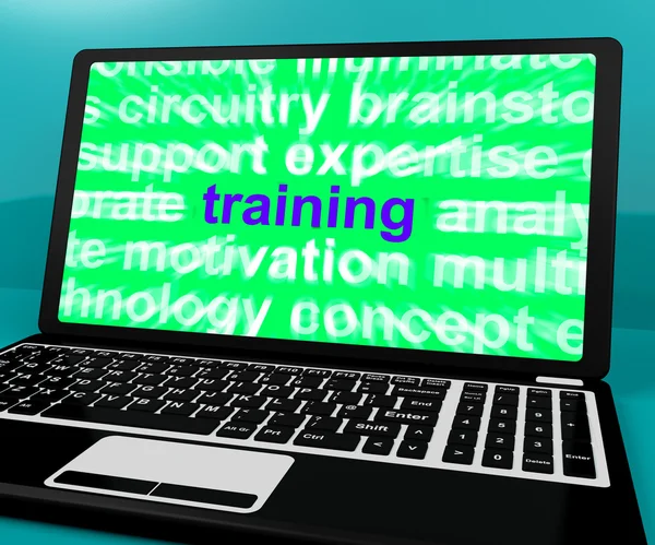 Online Training Computer Message Shows Web Learning — Stock Photo, Image