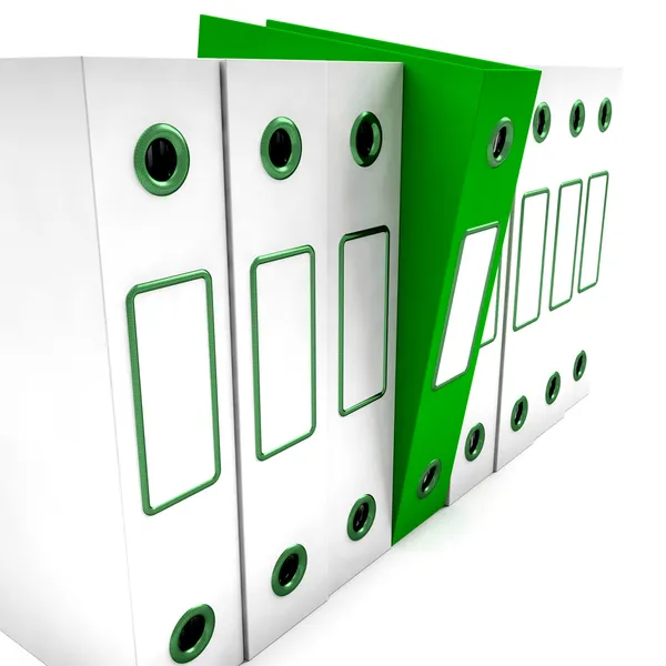 File Verde Tra Bianco Per Organizzarsi — Foto Stock