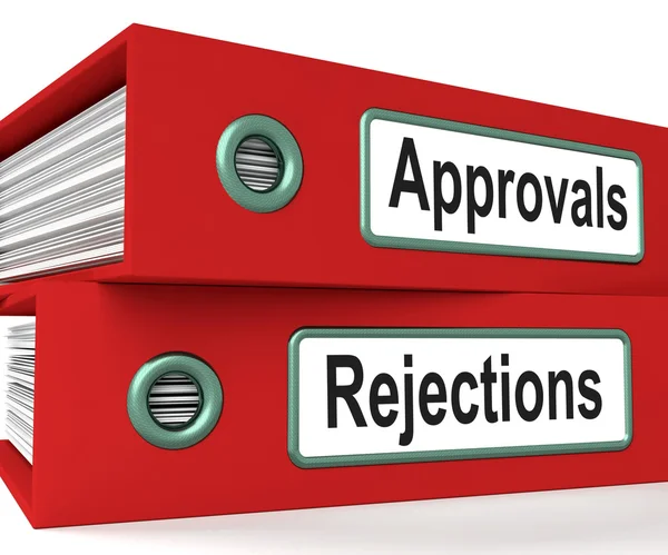 Aprovações Rejeitações Arquivos mostrando aceitar ou recusar relatórios — Fotografia de Stock