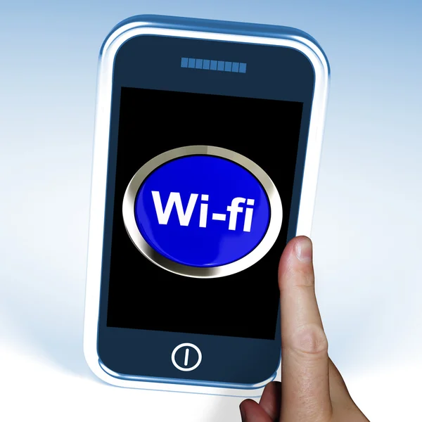 WiFi knop op mobiele toont hotspot of internet-verbinding — Stockfoto