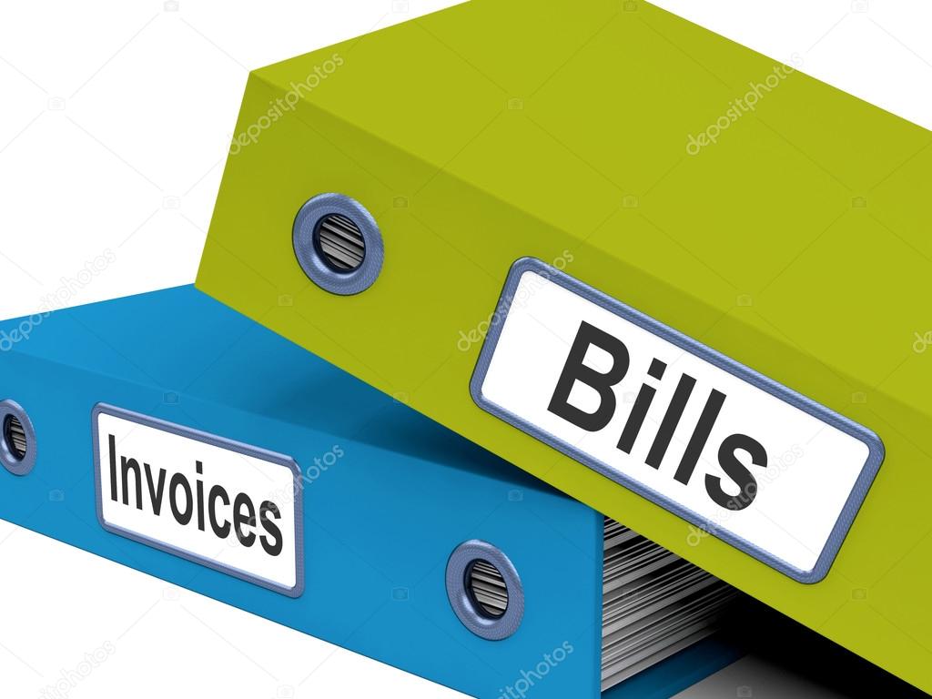 Bills And Invoices Files Show Accounting And Expenses