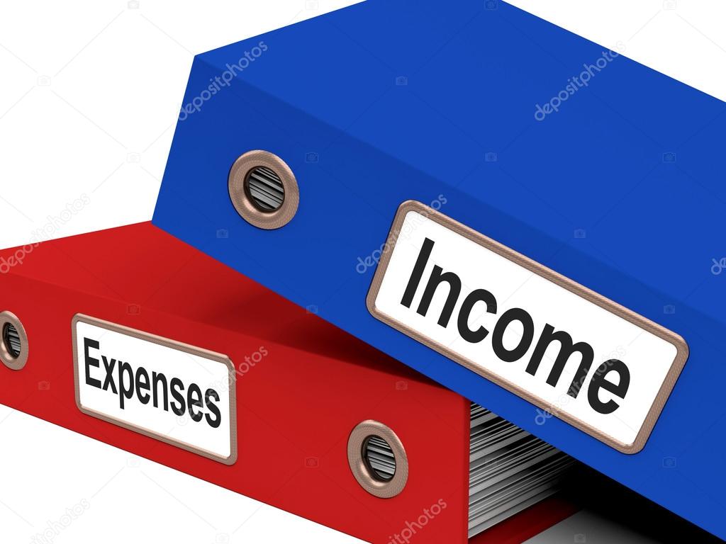 Income Expenses Files Show Budgeting And Bookkeeping