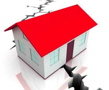 Kırmızı çatı ev çatlamak felaket gösterir
