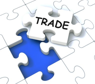Pazar ve ticaret ticaret bulmaca gösterir