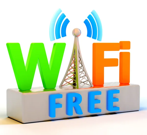 Wifi Internet Symbol Means Coverage Or Connection — Stock Photo, Image