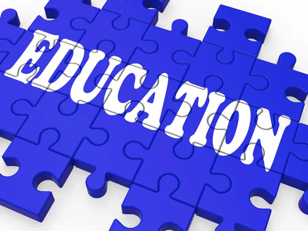 Education Puzzle Showing University Studies — Stock Photo, Image