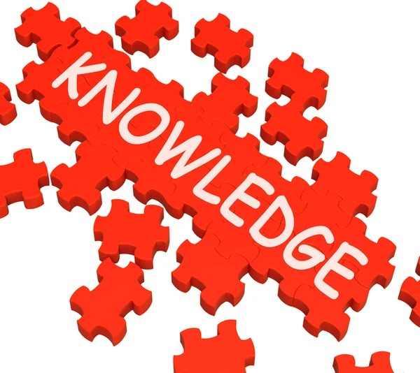 Puzzle della conoscenza che mostra intelligenza e saggezza — Foto Stock