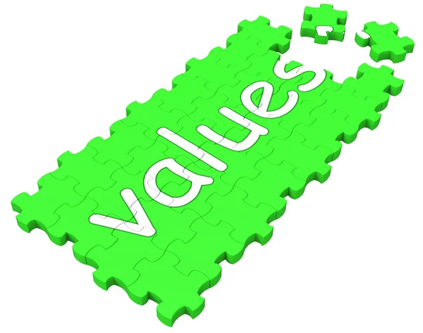 Values Puzzle Shows Principles And Morality — Stock Photo, Image