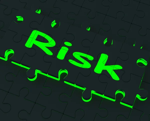 Risk Puzzle Shows Danger And Unsafe — Stock Photo, Image