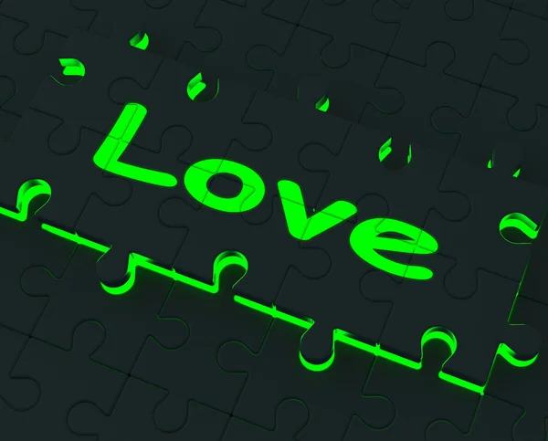 Liefde puzzel toont romantiek en valentine — Stockfoto