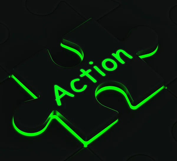 Action Puzzle Shows Acting And Expressions — Stock Photo, Image