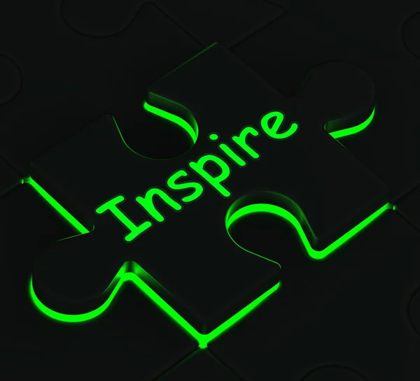 Inspireren puzzel toont motivatie en inspiratie — Stockfoto