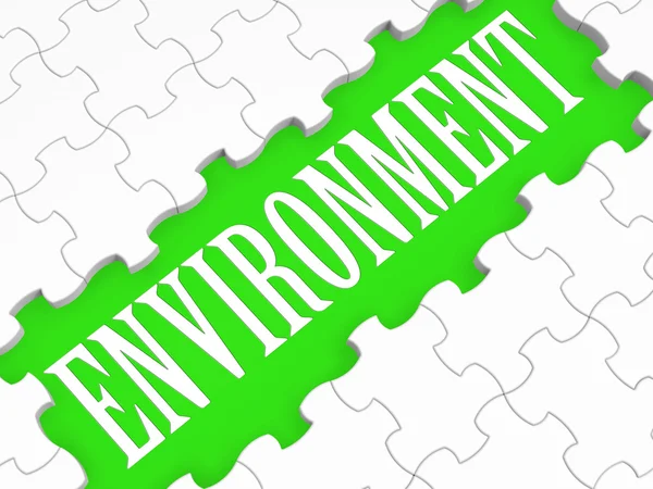 Environment Puzzle Shows Ecological Conservation — Stock Photo, Image