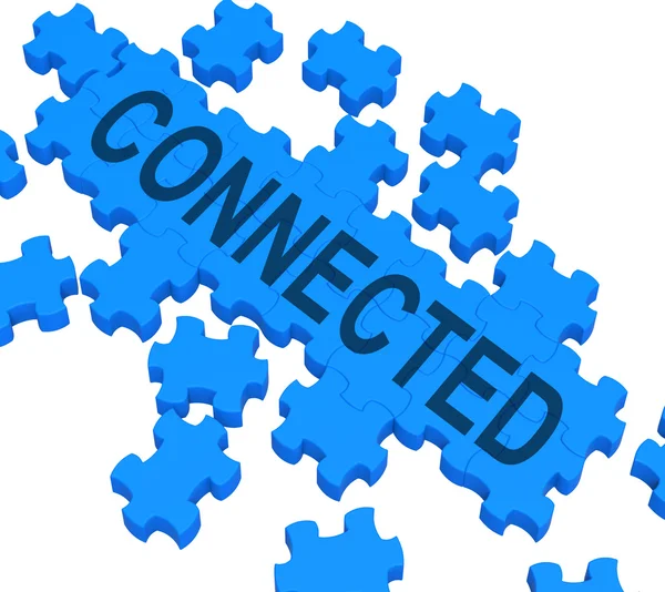 Connected Puzzle Showing Global Communications — Stock Photo, Image