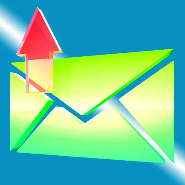 El símbolo del sobre muestra la bandeja de salida del correo electrónico —  Fotos de Stock