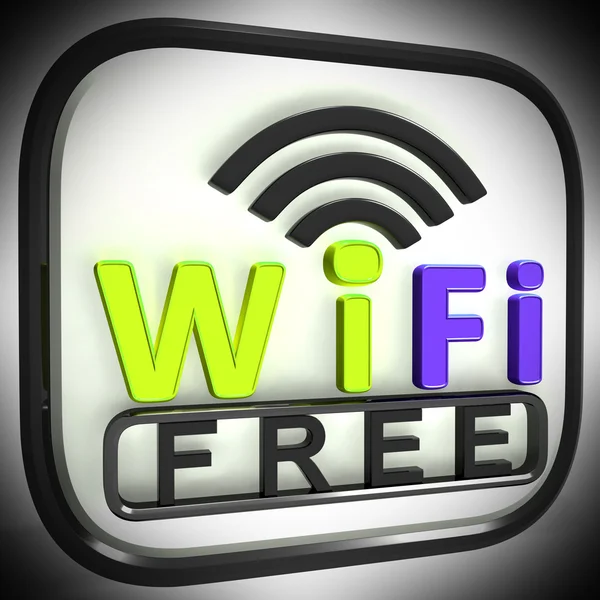 Wifi Free Internet Symbol Shows Connection — Stock Photo, Image