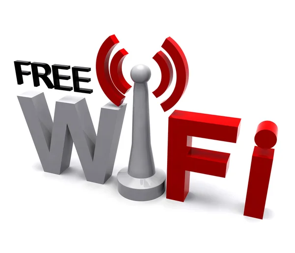 Wifi gratis Símbolo de Internet muestra la cobertura —  Fotos de Stock