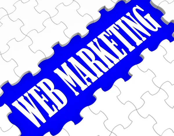 웹 마케팅 퍼즐이 보여줍니다 인터넷 판매 — 스톡 사진