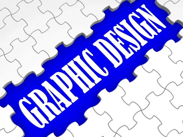 Design Gráfico Puzzle Mostra Criatividade Digital — Fotografia de Stock