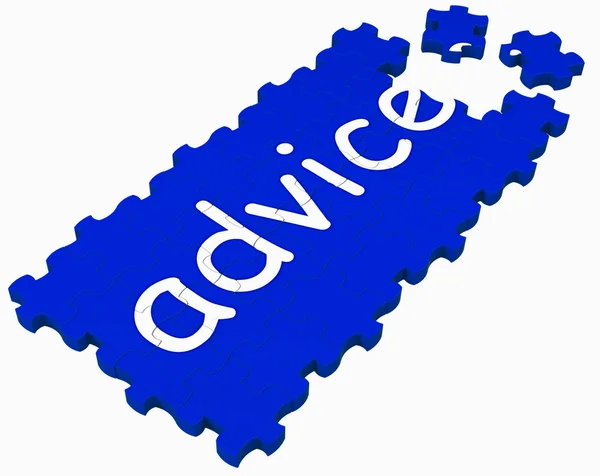 Advice Puzzle mostra assistência e orientação — Fotografia de Stock