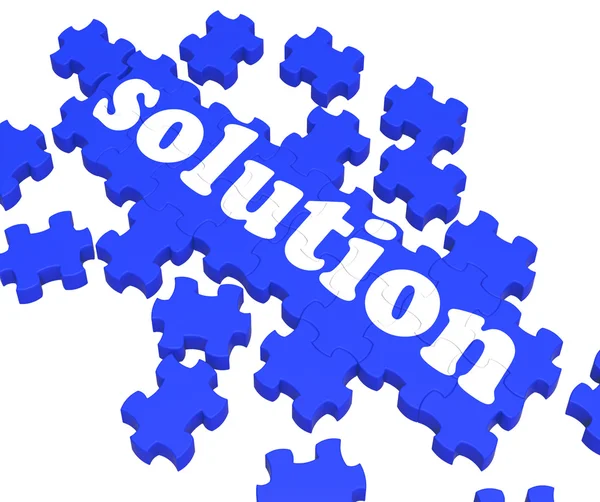 Solution Puzzle Shows Business Success — Stock Photo, Image