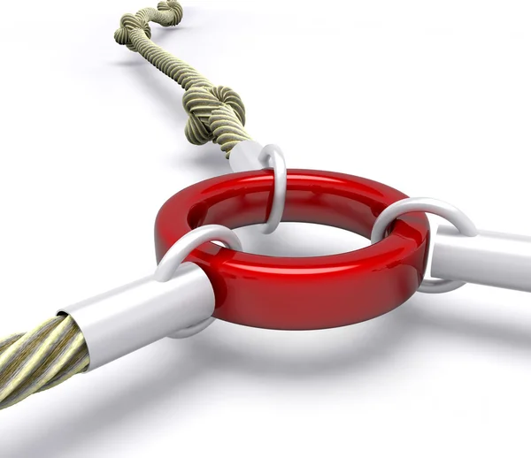 Red Link Shows Attached Connection — Stock Photo, Image