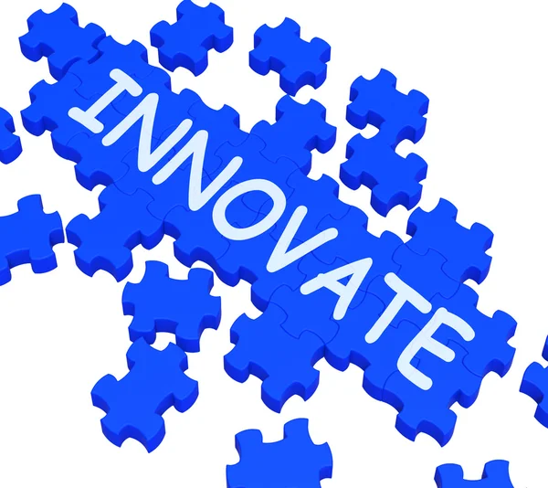 Innovate Puzzle Shows Creative Design — Stock Photo, Image