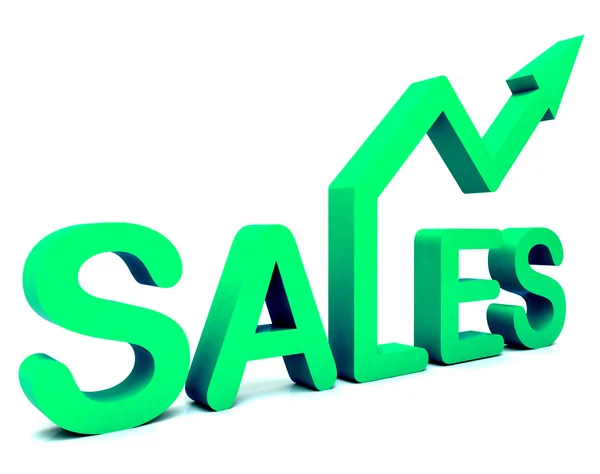 Sales Arrow Word Shows Business or Commerce — стоковое фото