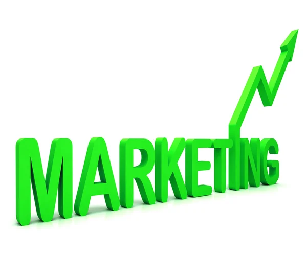 Grünes Marketingwort bedeutet Promotionverkäufe und Werbung — Stockfoto