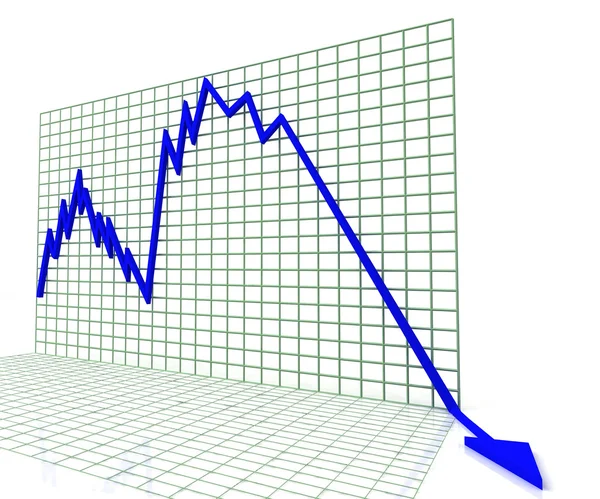 Gráfico azul muestra ventas o beneficios —  Fotos de Stock