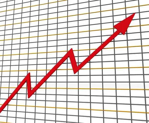 Red Graph Shows Profit Line — Stock Photo, Image
