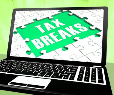 Tax Breaks On Laptop Shows Internet Paying clipart