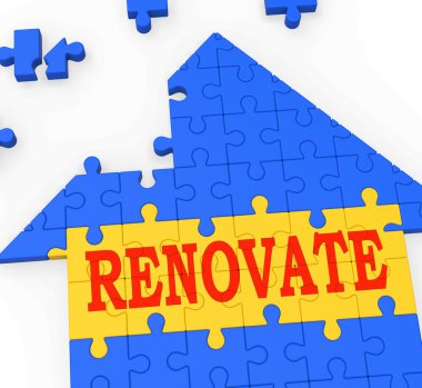 Renovate House Means Improve And Construct clipart