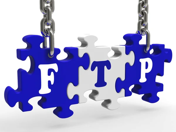 FTP-Zeichen bedeutet Dateiübertragungsprotokoll — Stockfoto